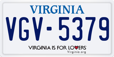 VA license plate VGV5379