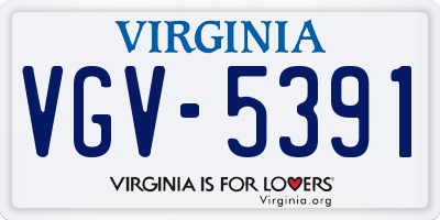 VA license plate VGV5391