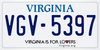 VA license plate VGV5397
