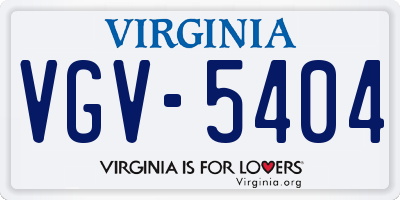 VA license plate VGV5404