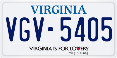 VA license plate VGV5405