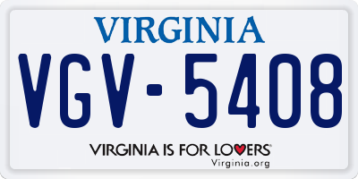 VA license plate VGV5408
