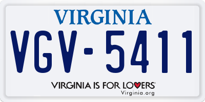 VA license plate VGV5411