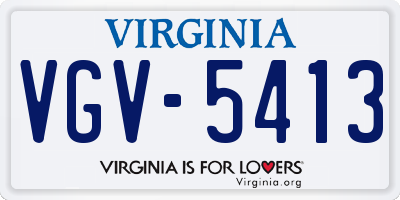 VA license plate VGV5413