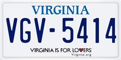 VA license plate VGV5414