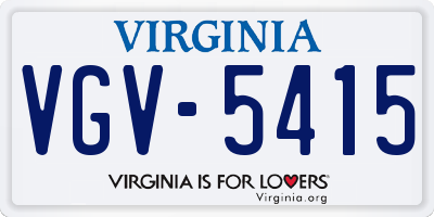 VA license plate VGV5415