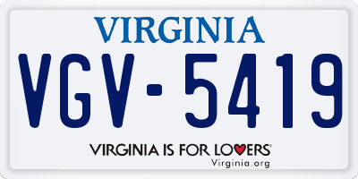 VA license plate VGV5419