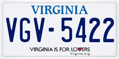 VA license plate VGV5422