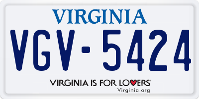 VA license plate VGV5424