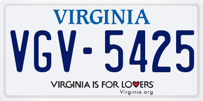 VA license plate VGV5425