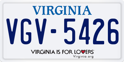 VA license plate VGV5426