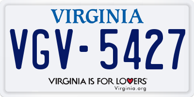 VA license plate VGV5427
