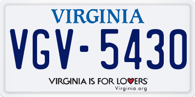 VA license plate VGV5430