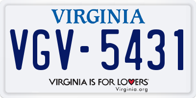VA license plate VGV5431