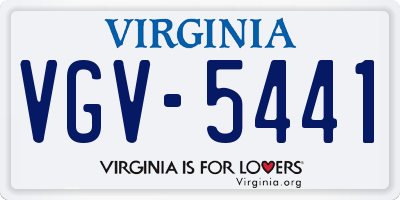 VA license plate VGV5441