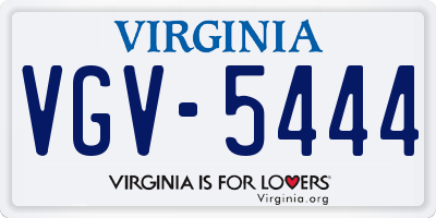 VA license plate VGV5444