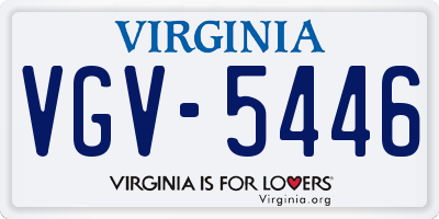 VA license plate VGV5446