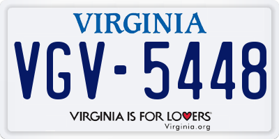 VA license plate VGV5448