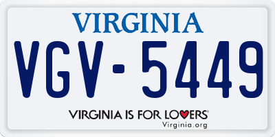 VA license plate VGV5449