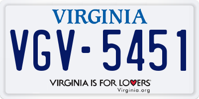 VA license plate VGV5451