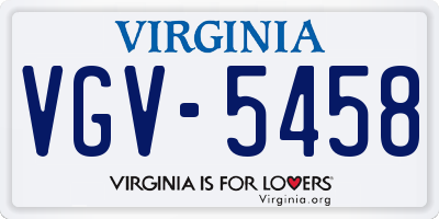 VA license plate VGV5458