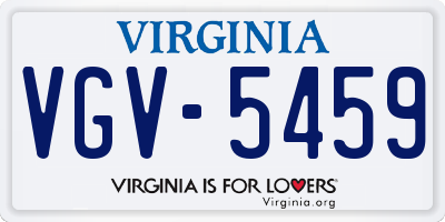 VA license plate VGV5459