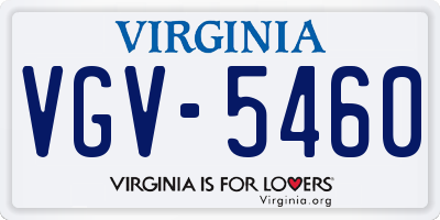VA license plate VGV5460