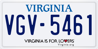 VA license plate VGV5461