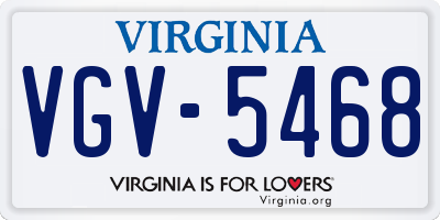 VA license plate VGV5468