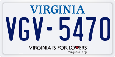 VA license plate VGV5470