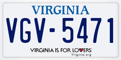 VA license plate VGV5471