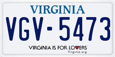 VA license plate VGV5473