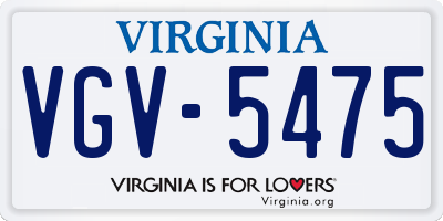VA license plate VGV5475