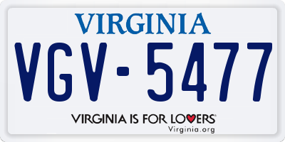 VA license plate VGV5477