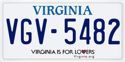 VA license plate VGV5482