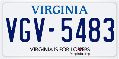 VA license plate VGV5483