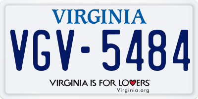 VA license plate VGV5484