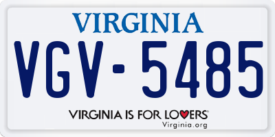 VA license plate VGV5485