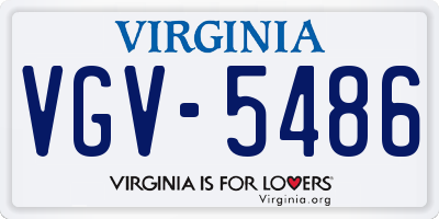 VA license plate VGV5486
