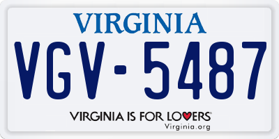 VA license plate VGV5487
