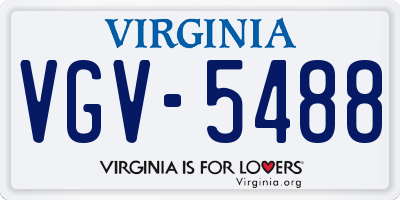 VA license plate VGV5488