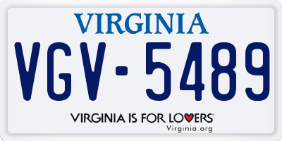VA license plate VGV5489