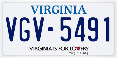 VA license plate VGV5491