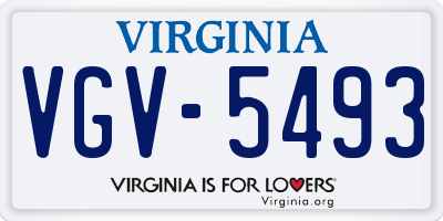 VA license plate VGV5493