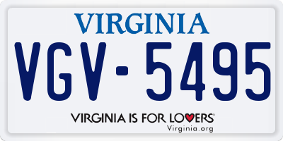 VA license plate VGV5495