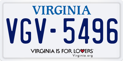 VA license plate VGV5496