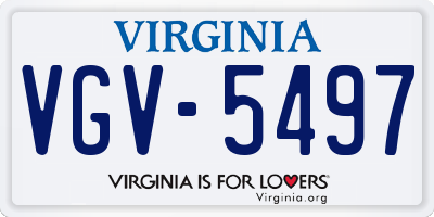 VA license plate VGV5497