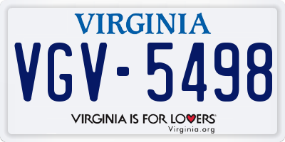 VA license plate VGV5498