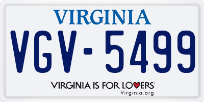 VA license plate VGV5499