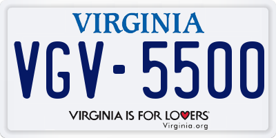 VA license plate VGV5500